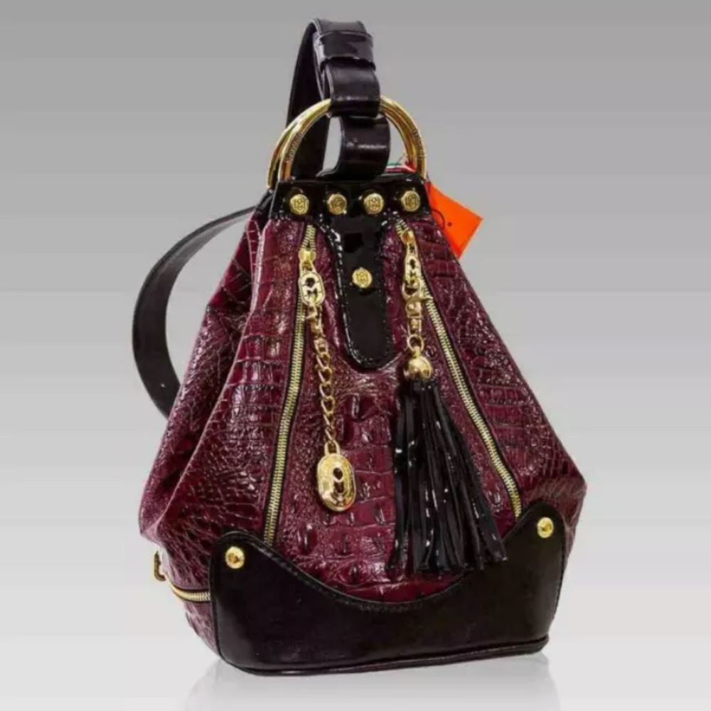 Marino Orlandi Alligator Leather Bucket Bag Purse